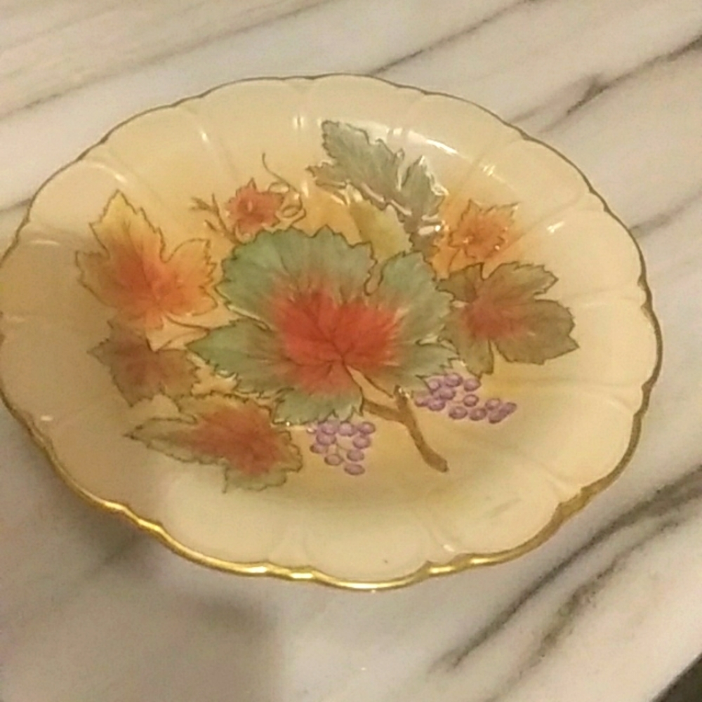 Vintage Gold Trimmed Maple Leaf/ Marked Germany/ Numbered